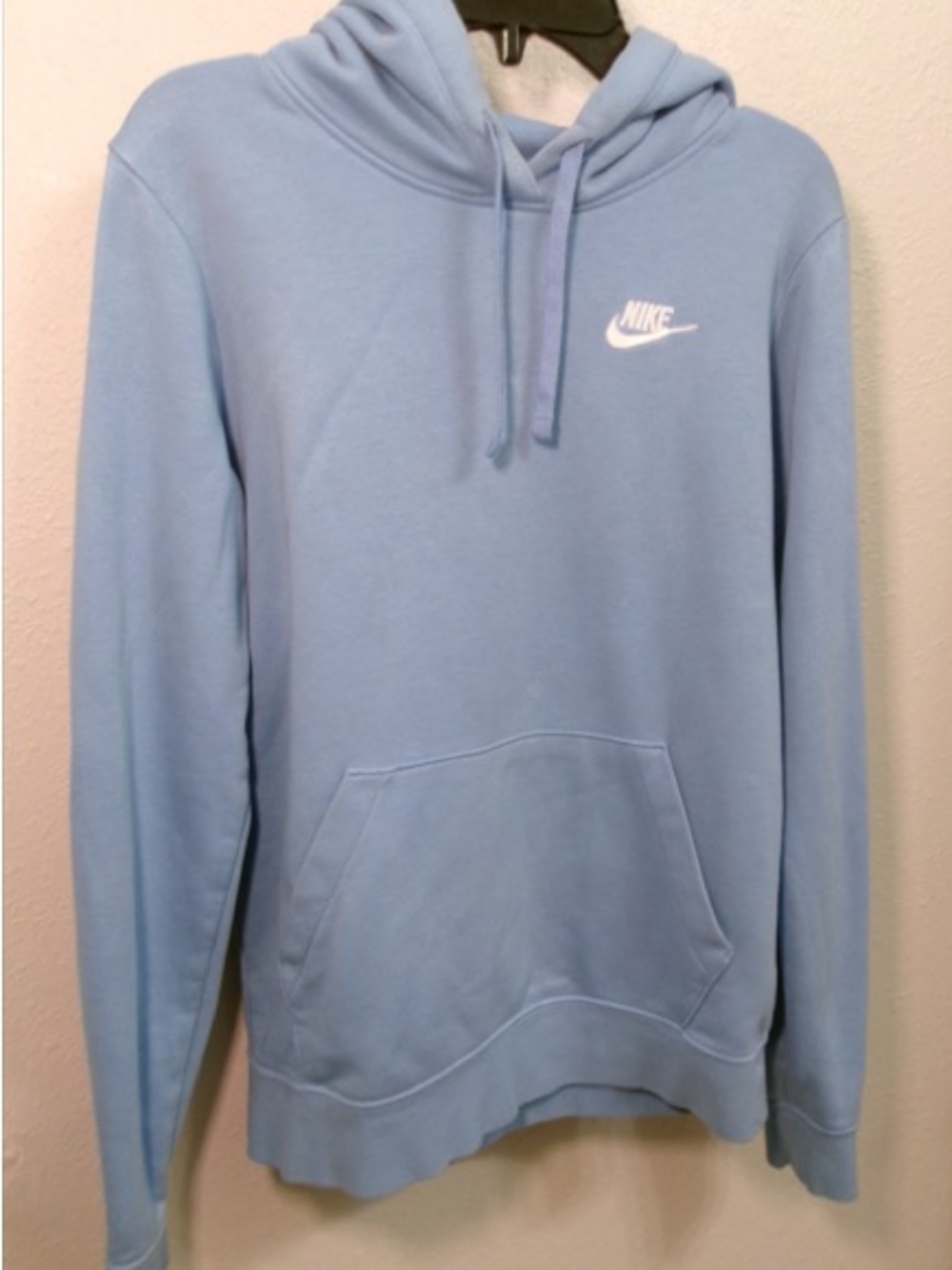 Nike Light Blue Pullover Hoodie with White Logo